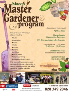 Cover photo for Upcoming 2020 Master Gardener Program