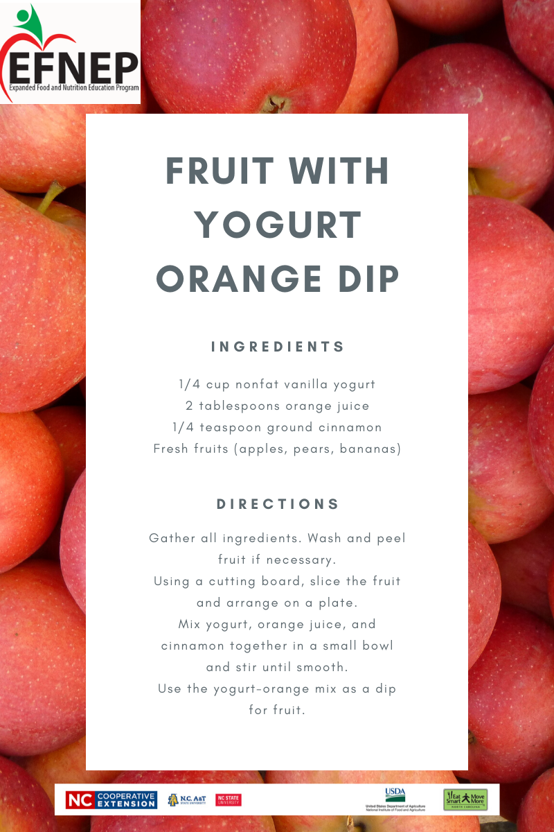 Recipe for fruit with Orange yogurt dip