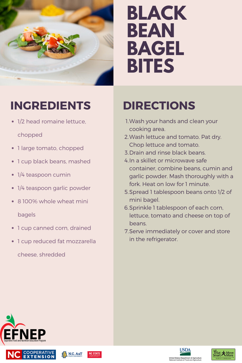 Black Bean Bagel Bites