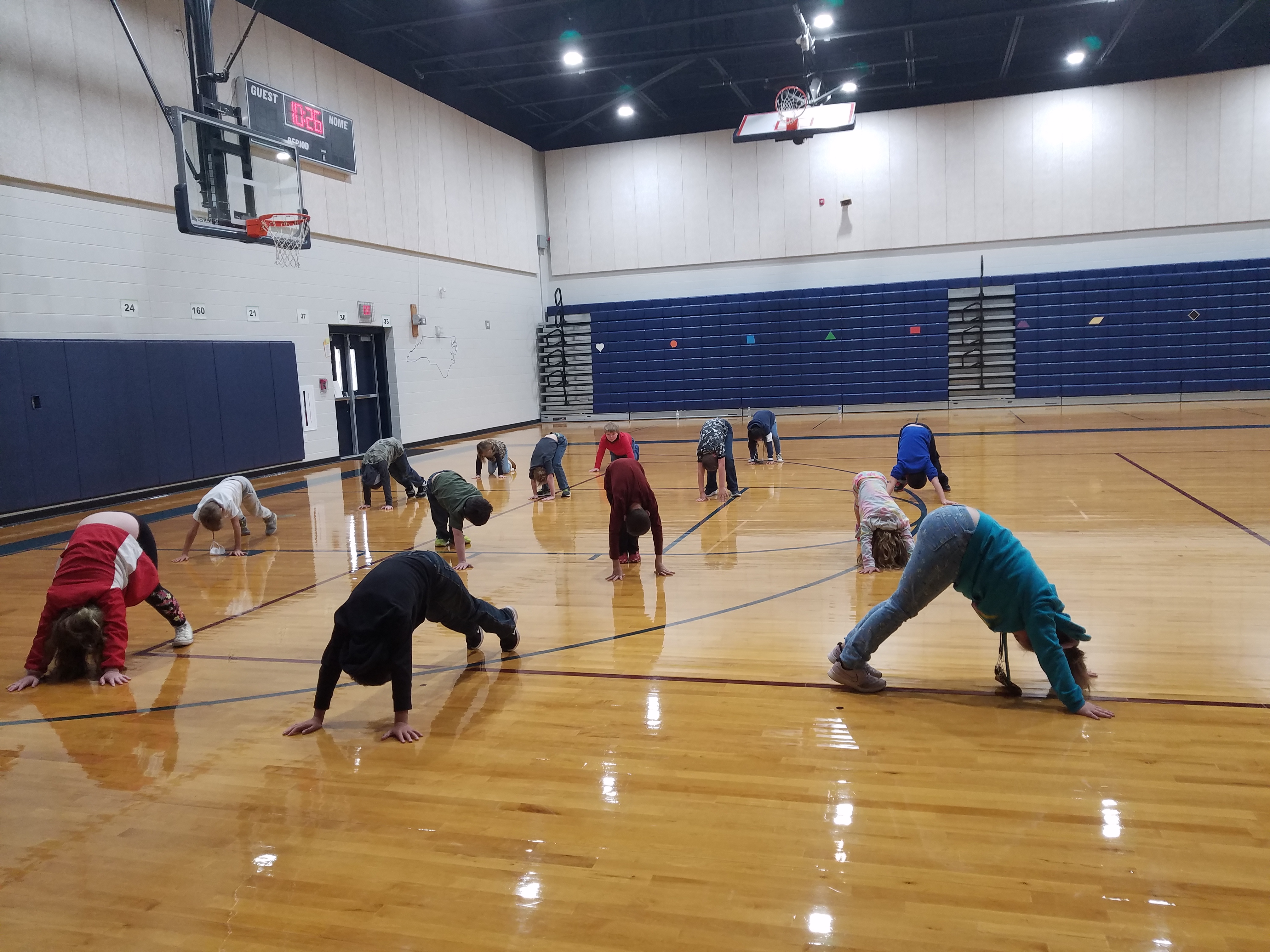 Iotla Valley Elementary Students Stretching 
