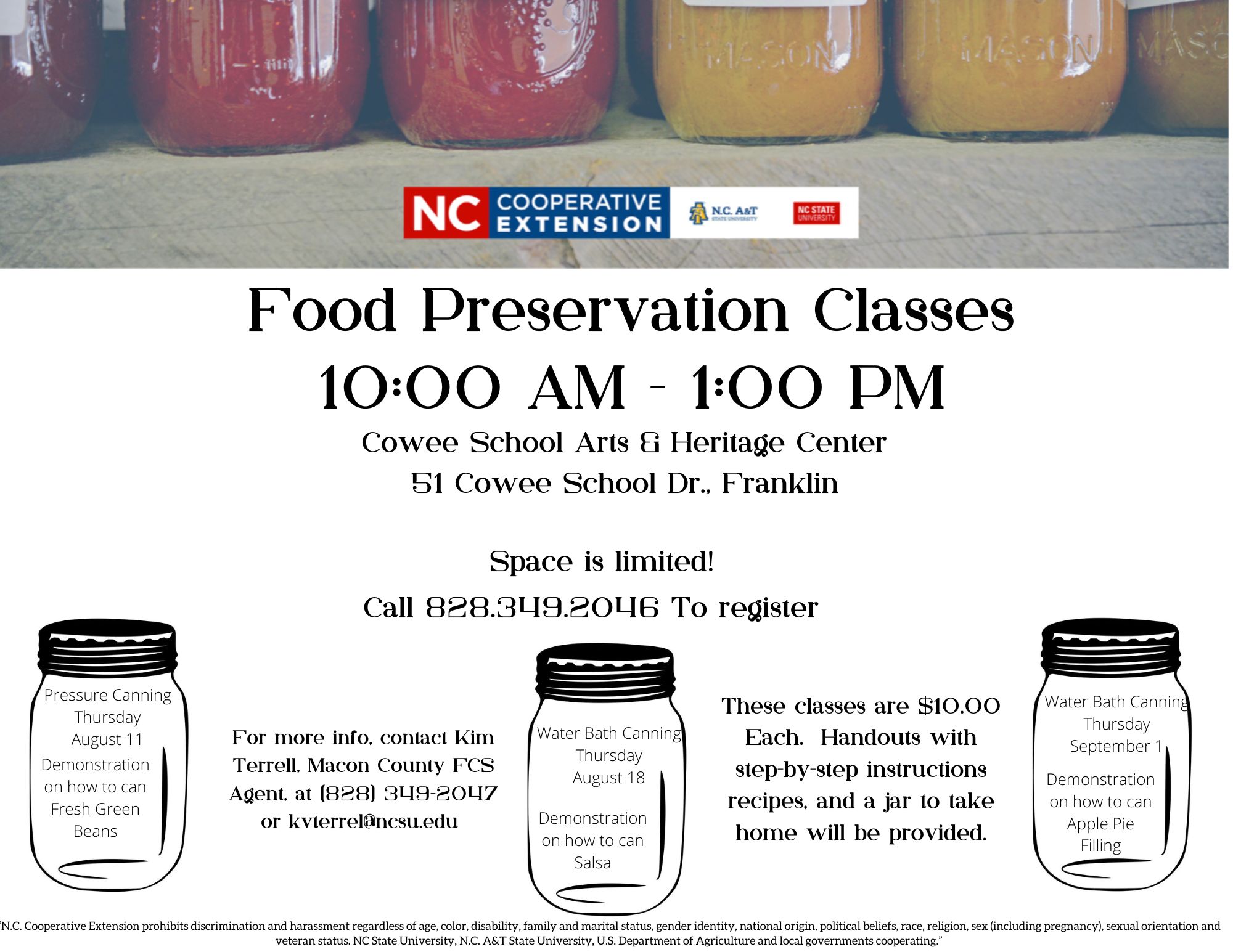 Cowee Canning Classes Flyer