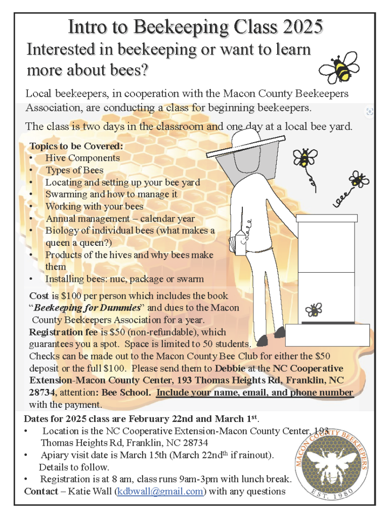 2025 Bee School Flyer